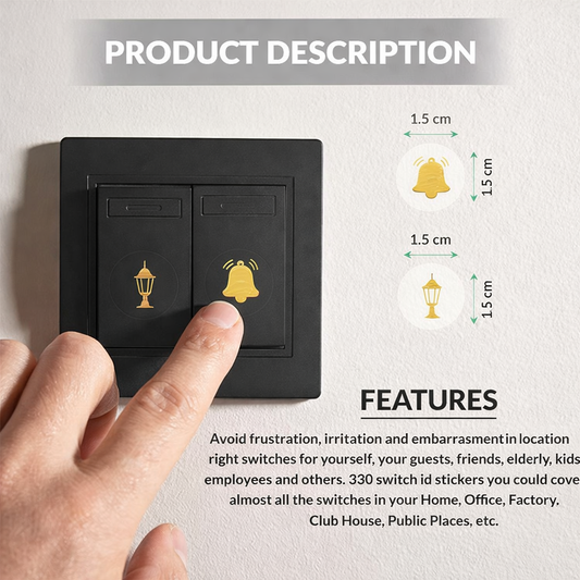 3d Electric Switch Golden Stickers